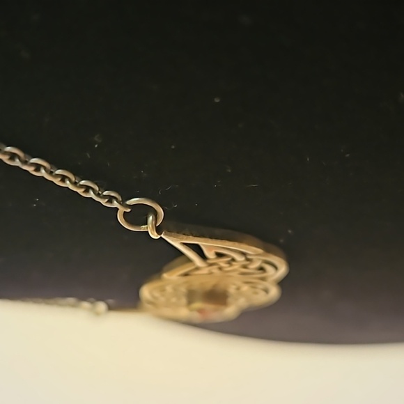 925 Bronzetone Celtic 16" Necklace w/ Blue Rhinestone - Picture 6 of 9